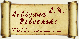 Lilijana Miletaški vizit kartica